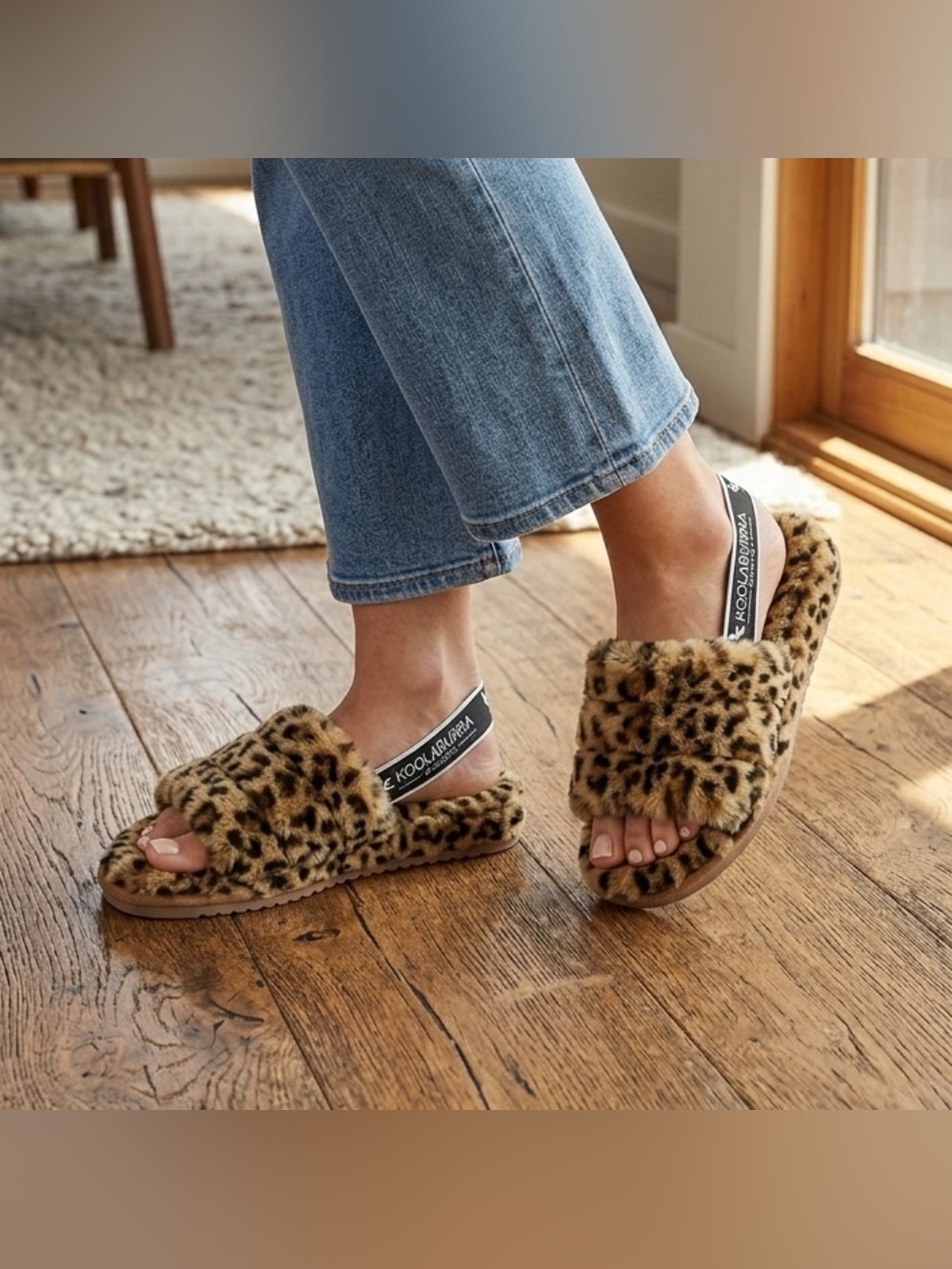 Koolaburra by UGG Back-Strap Winter Sandals Fuzz'n II Cheetah size US 10